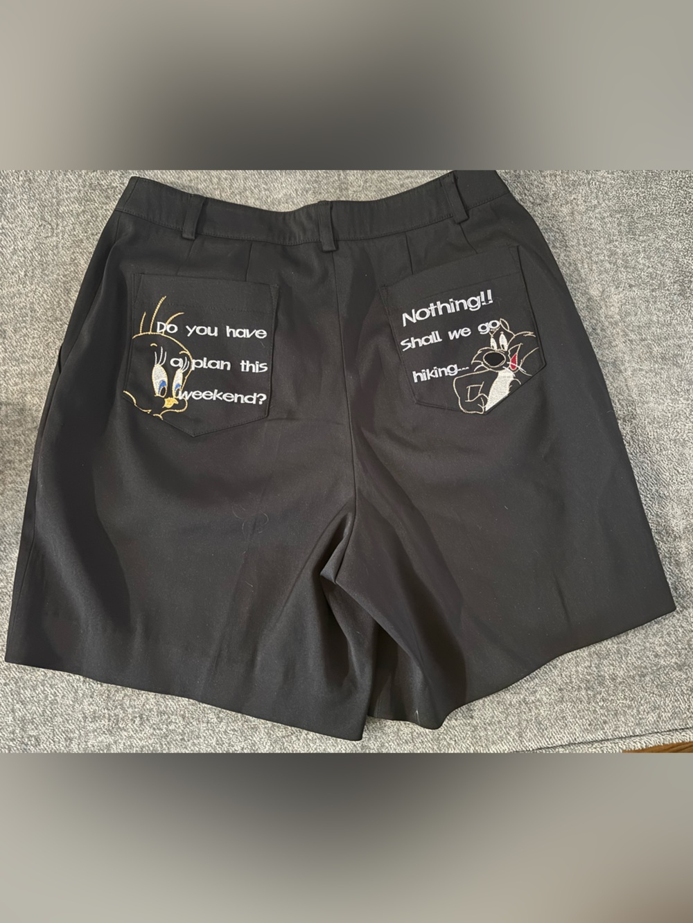 Enzoro Valentino Looney Tunes Embroidered Shorts‎ M Korea Tweety Sylvester